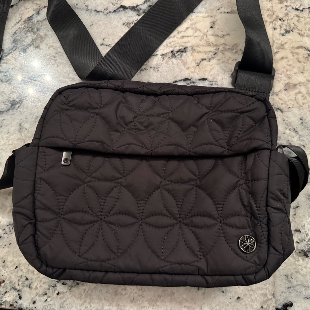GAIAM Black Quilted Crossbody Bag